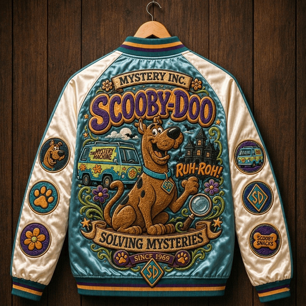 Scooby-Doo Merch Mystery Inc Solving Mysteries Since 1969 Varsity Jacket Cartoon Fan Gifts - Merchluma