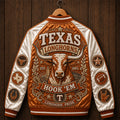 Texas Longhorns Hook Em Longhorn Pride Varsity Jacket Texas Football Fan Apparel Longhorns Merch - Merchluma