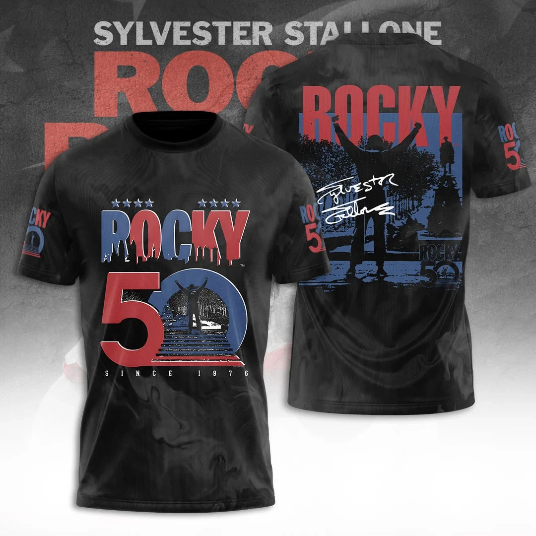 Rocky 50 Years Anniversary T-Shirt Rocky Balboa Boxing Movie Fan Tribute Tee Rocky Merch - Merchluma