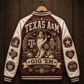 Texas A&M Gig Em Aggie Spirit Varsity Jacket Reveille College Football Fan Gear Game Day Gift - Merchluma
