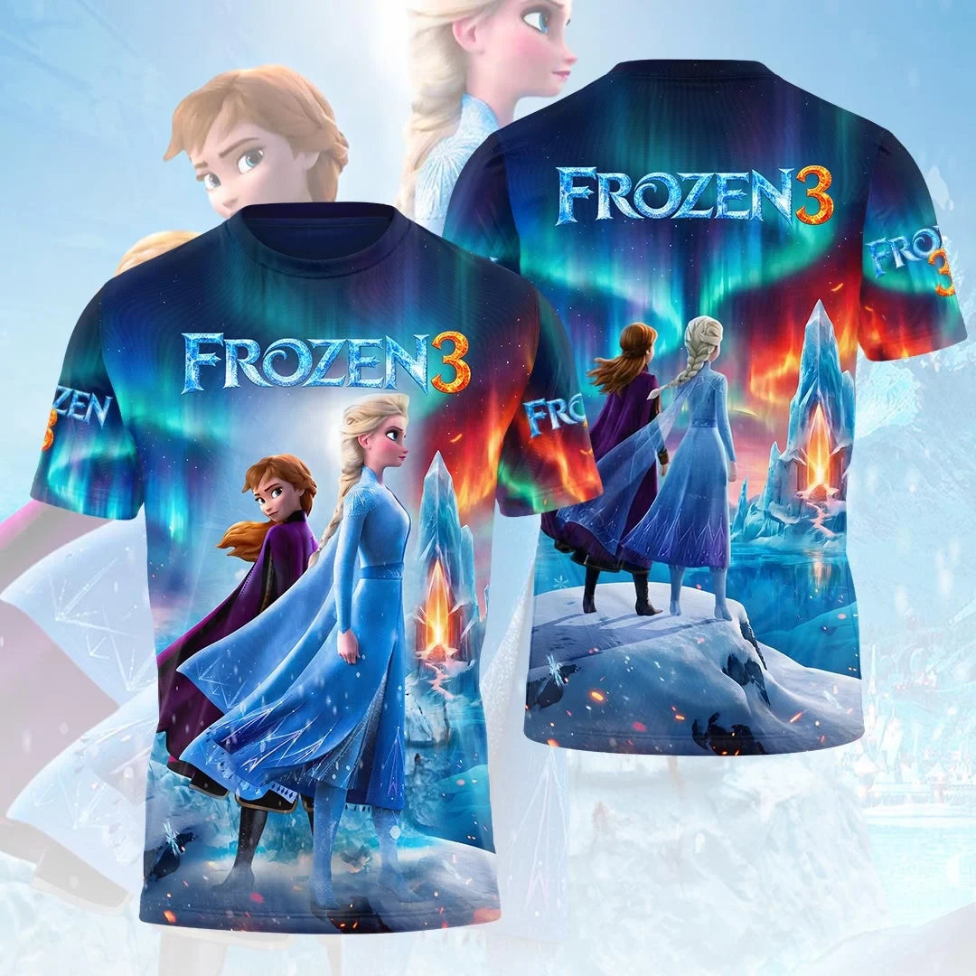 Frozen III Elsa Anna T-Shirt Frozen 3 Ice Princess Snowflake Graphic Tee Gifts For Movie Fan - Merchluma