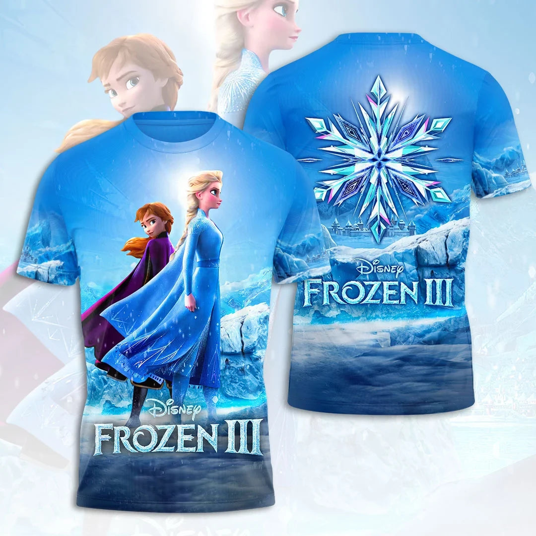 Frozen III Merch Elsa And Anna T-Shirt Frozen 3 Ice Snowflake Movie Graphic Tee Fans Gifts - Merchluma