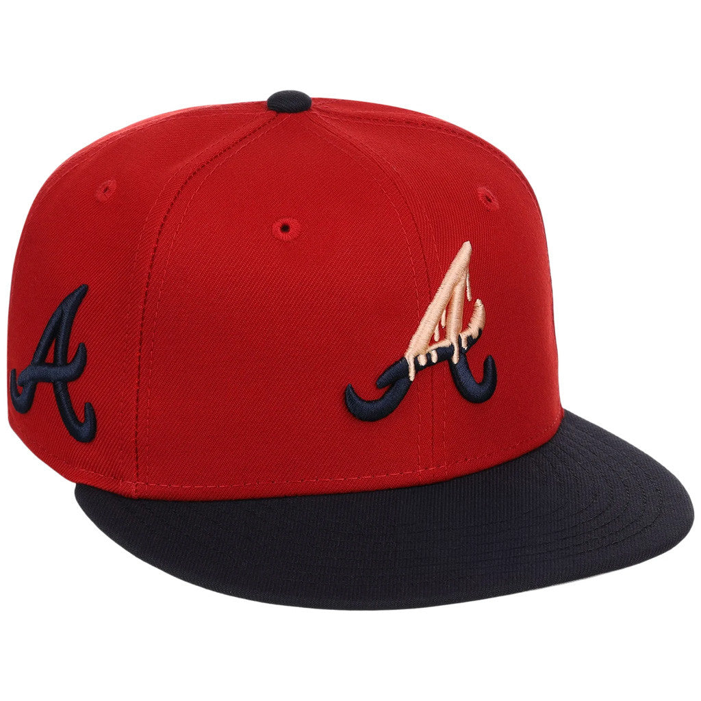Lids Hat Drop Atlanta Crown The City Merch Atlanta Braves Peach Drip Snapback Hat Fan Present - Merchluma