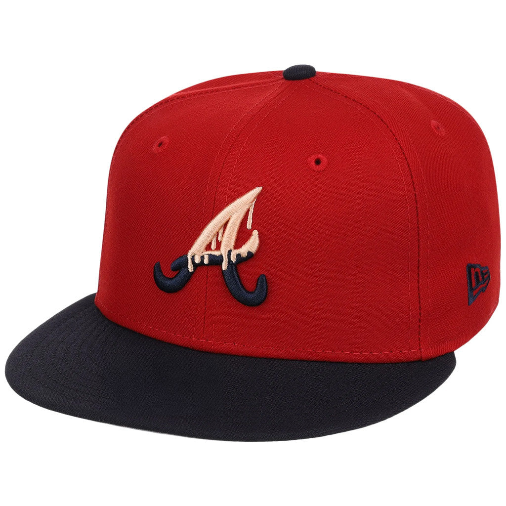 Lids Hat Drop Atlanta Crown The City Merch Atlanta Braves Peach Drip Snapback Hat Fan Present - Merchluma