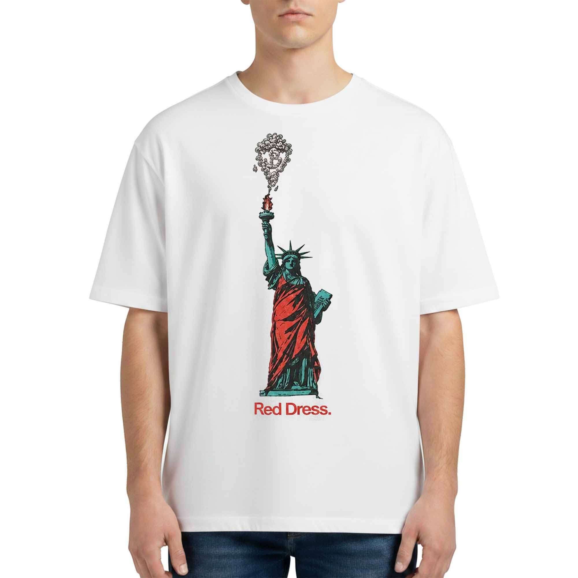 Statue Of Liberty Red Dress Shirt Women's Rights Equality Freedom T-Shirt Friends Gifts - Merchluma