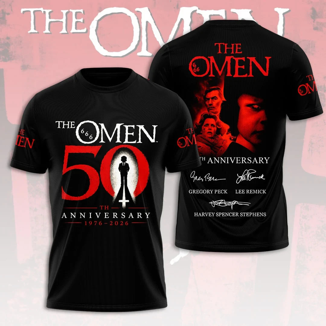 The Omen 1976-2026 Anniversary Shirt Classic Supernatural Horror Movie T-Shirt The Omen Merch - Merchluma