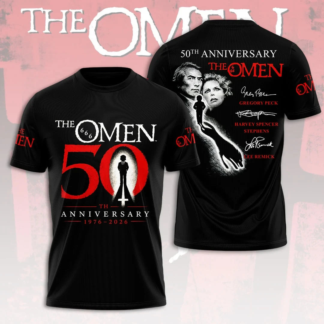 The Omen Merch He's The Beginning Of The End Shirt 50 Years Horror Movie Anniversary Tee - Merchluma