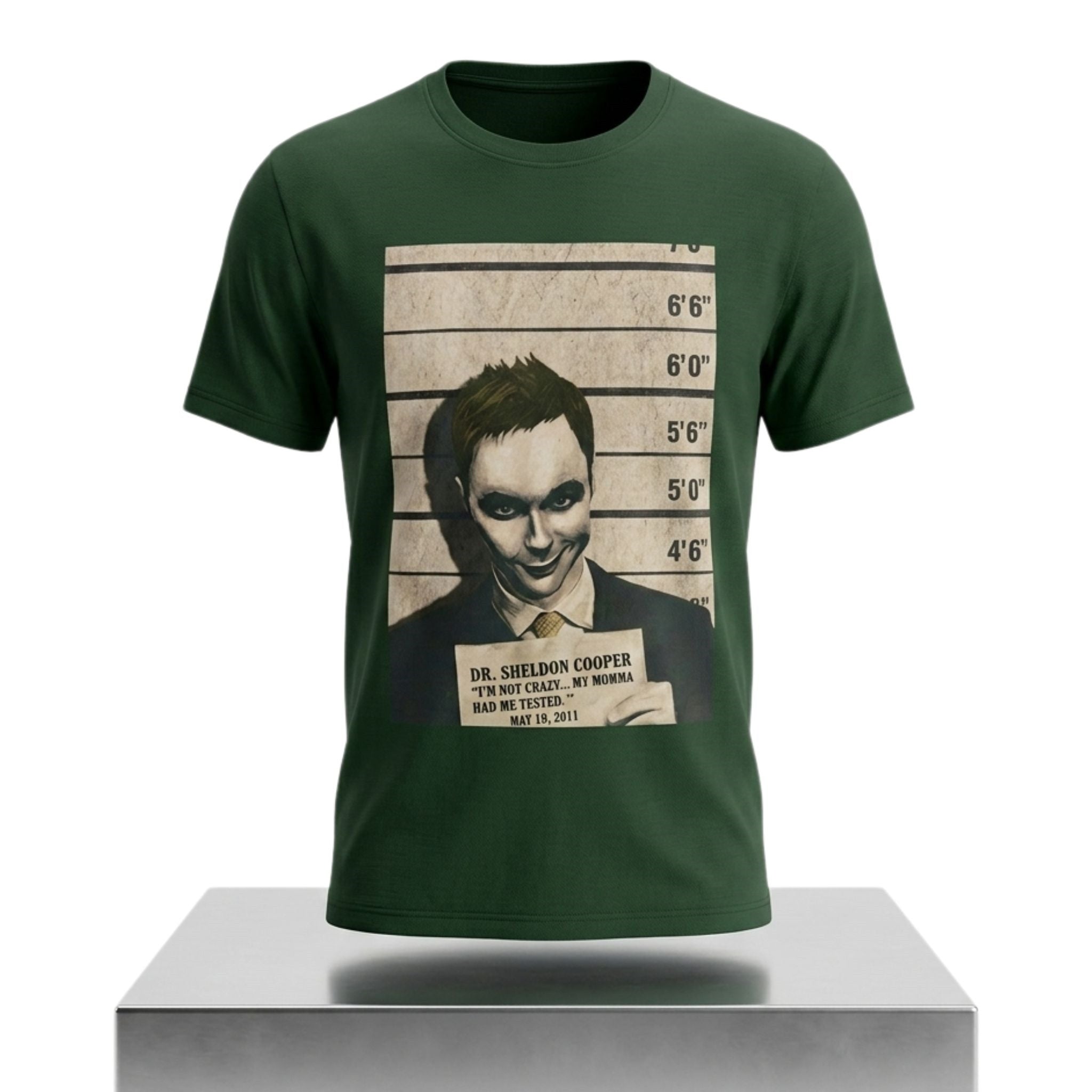 Sheldon Cooper Joker Mugshot Shirt The Big Bang Theory Funny T-Shirt Fan Gifts - Merchluma
