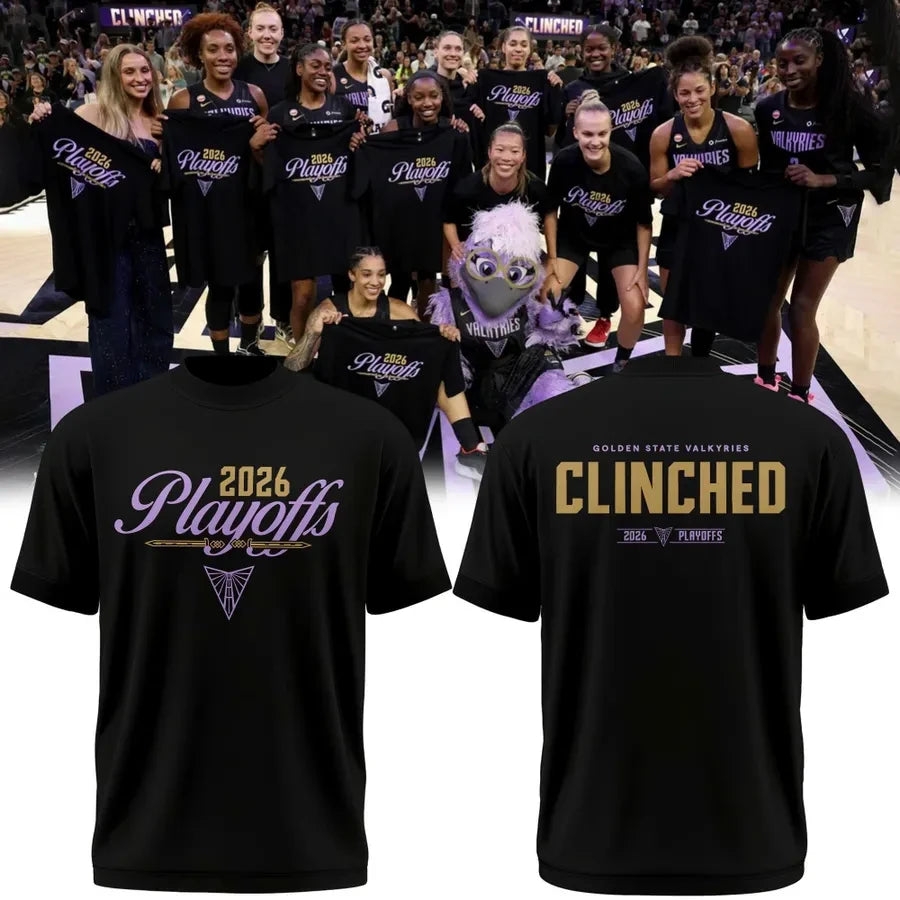Golden State Valkyries 2026 Playoffs Clinched T-Shirt Valkyries Merch Gifts For Basketball Fan - Merchluma