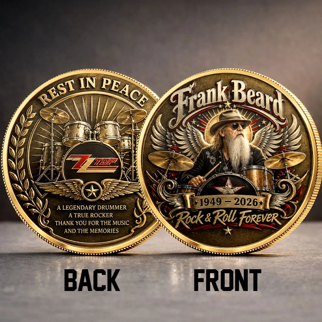 Frank Beard 1949 2026 Commemorative Coin In Memoriam ZZ Top Rock Band Drummer Tribute Merch - Merchluma