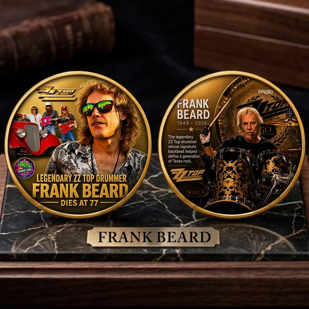 Frank Beard Memorial Commemorative Coin ZZ Top Rock Band Drummer Music Legend Merch Fans Gifts - Merchluma