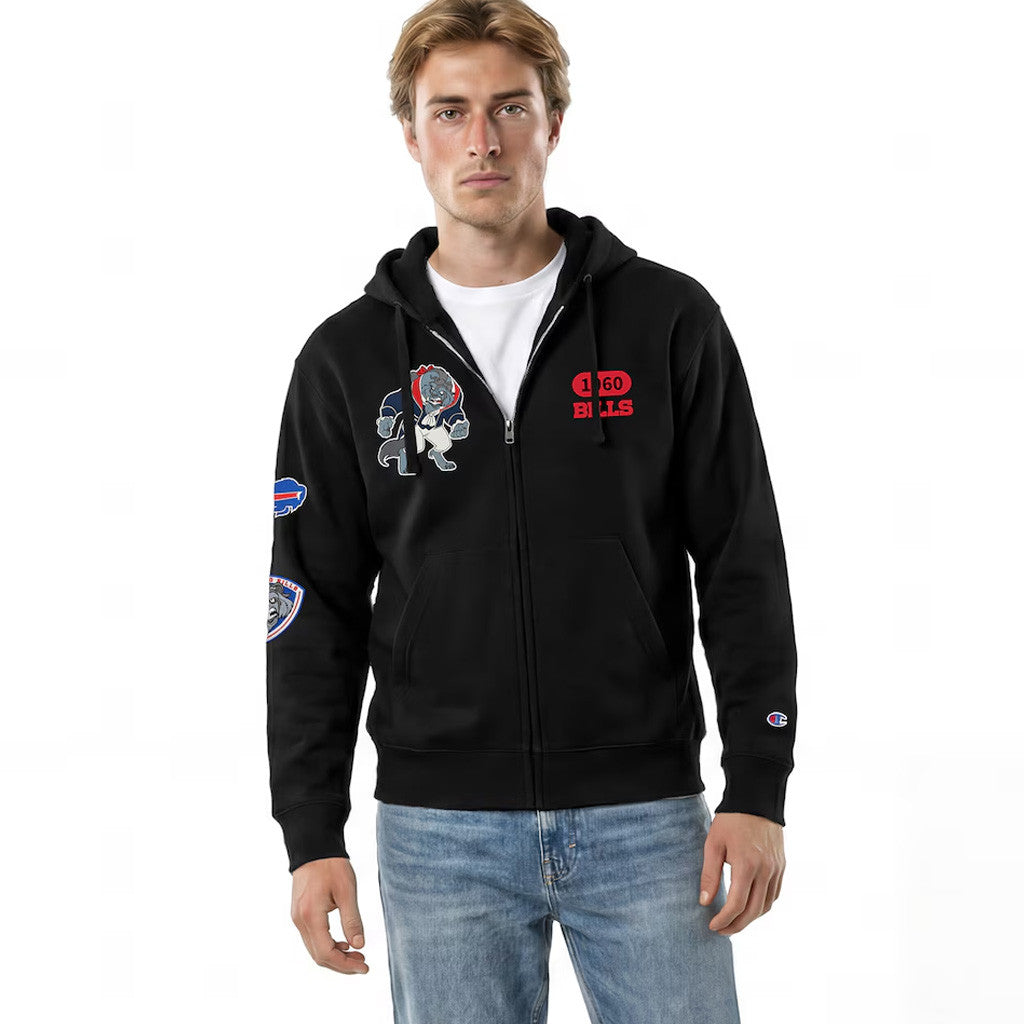 The Disney X NFL Champion NFL Merch 2026 Buffalo Bills Disney Champion Beast Zip Hoodie Bills Merch - Merchluma