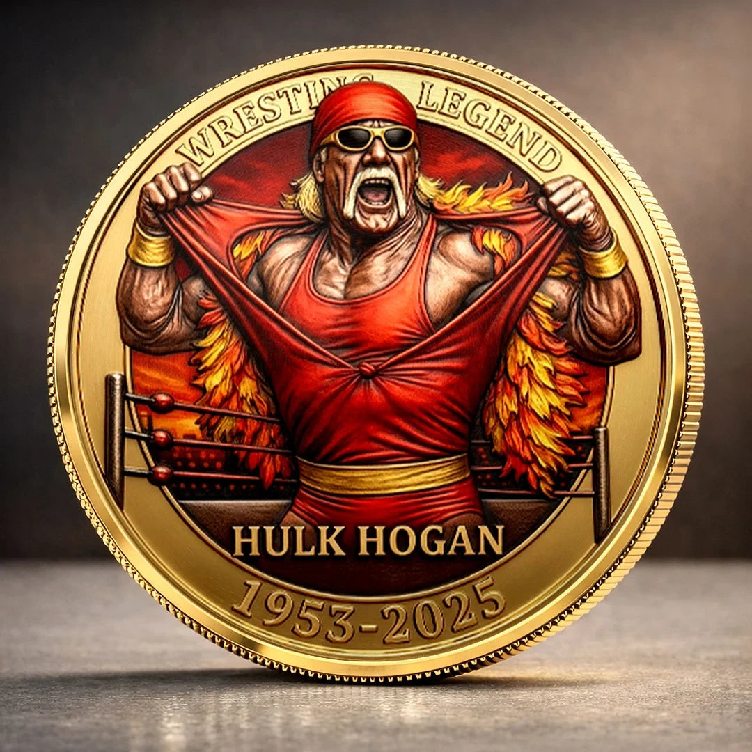 Hulk Hogan Memorial Commemorative Coin Hulkamania 1953 2025 Wrestling Legend Collectible Gift - Merchluma
