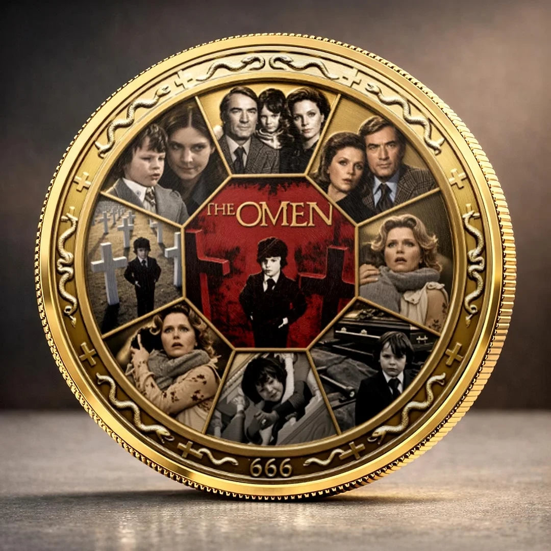 The Omen 50 Years Commemorative Coin Classic Supernatural Horror Movie Anniversary Gift - Merchluma