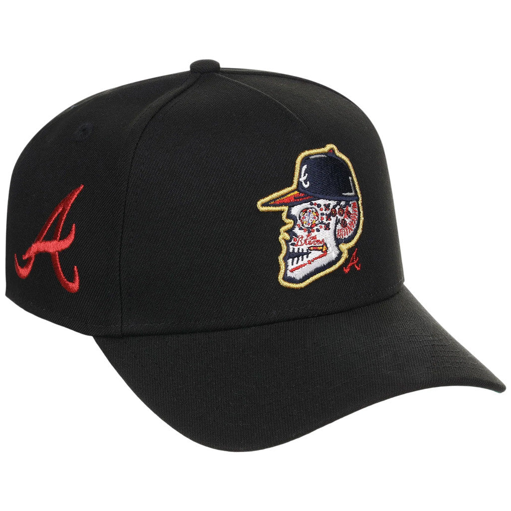 Lids Hat Drop Atlanta Crown The City Merch Atlanta Braves Skull Embroidered Hat Gift For Fans - Merchluma