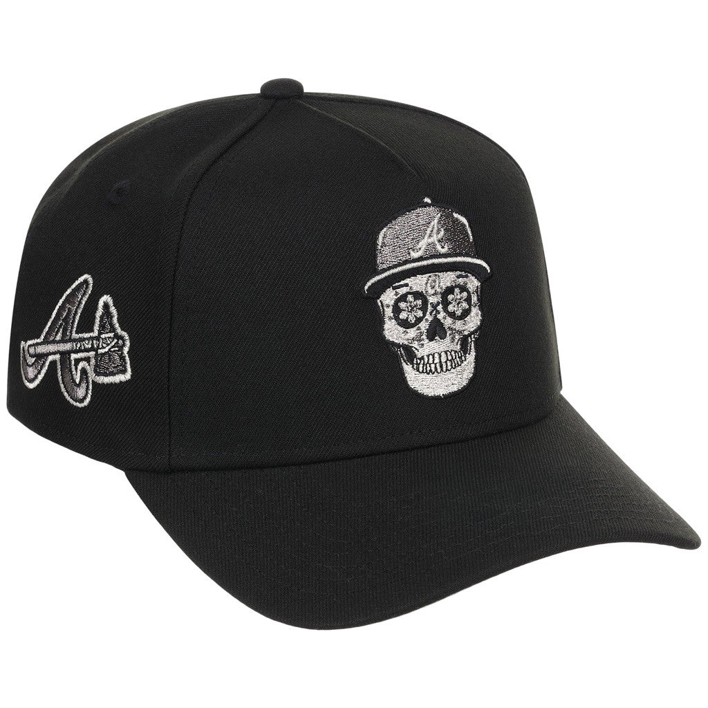 Lids Hat Drop Atlanta Crown The City Merch Atlanta Braves Skull Hat Atlanta Braves Merch Black - Merchluma