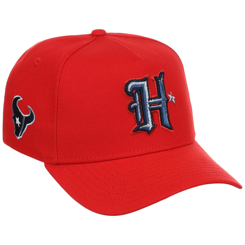 Lids Hat Drop Houston Crown The City Merch Houston Texans H Embroidered Hat Red Gift For Fans - Merchluma