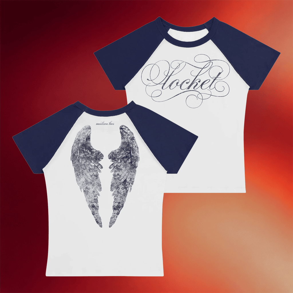 Madison Beer Merch 2026 Locket Angel Wings Raglan Baby T-Shirt Music Lover Gifts For Her - Merchluma