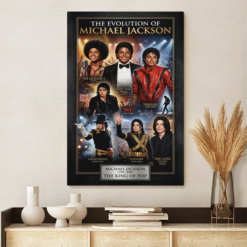 The Evolution Of Michael Jackson Poster King Of Pop Michael Jackson Merch Wall Art Decor - Merchluma