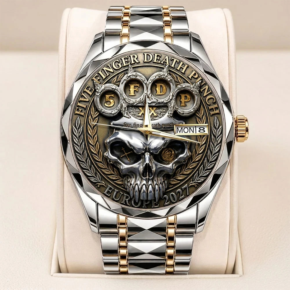 Five Finger Death Punch 2027 Tour Merch 5FDP Europe Heavy Metal Band Watch Husband Gifts - Merchluma
