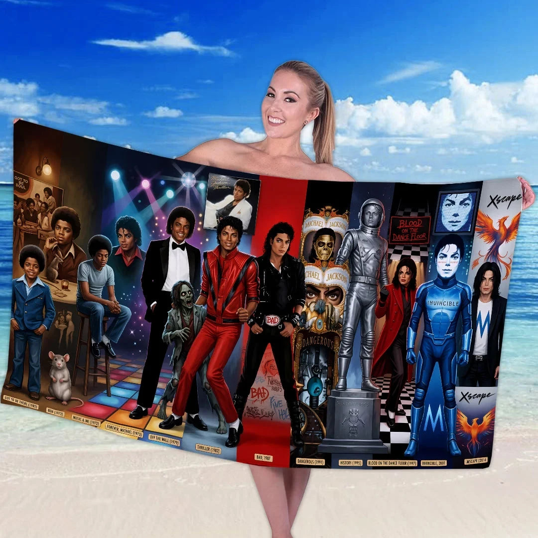 Michael Jackson Merch King Of Pop Beach Towel Rock With You Classic Music Fan Gifts - Merchluma