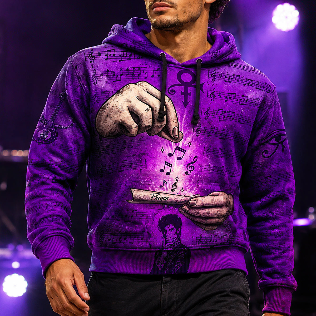 Prince The Musician Music Addict Hoodie Purple Rain Music Legend Graphic Hoodie Prince Merch - Merchluma