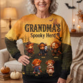 Personalized Highland Cow Grandma's Spooky Herd Halloween Sweatshirt Gifts For Grandma - Merchluma