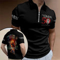The Omen 50th Anniversary Zip polo Shirt Damien Horror Movie 2026 The Omen Merch Him Gifts - Merchluma