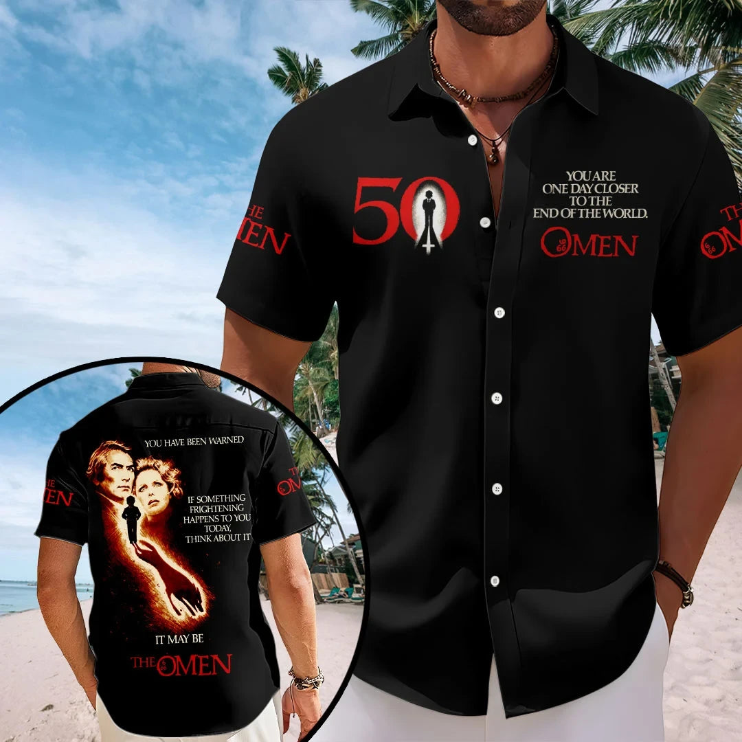 The Omen Merch 50th Anniversary You Are One Day Closer To The End The World Hawaiian Shirt - Merchluma