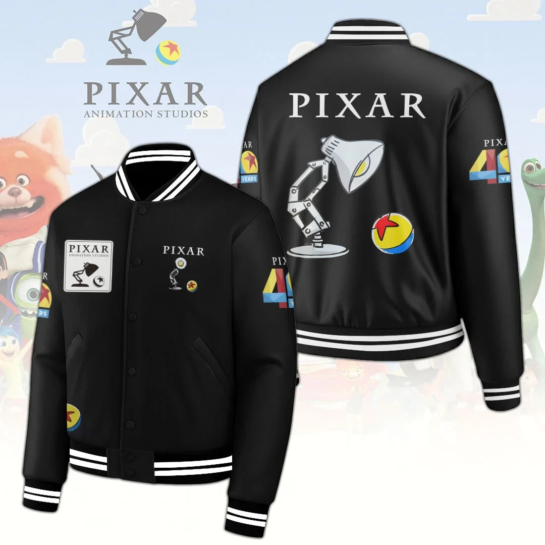 Pixar Animation Studios 40th Anniversary Jacket Luxo Jr Lamp Graphic Apparel Movie Fan Gifts - Merchluma