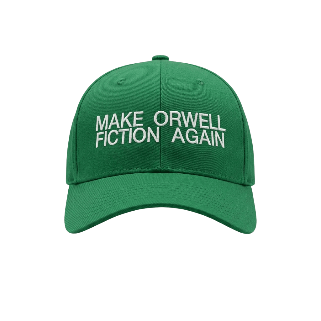 Make Orwell Fiction Again Hat Embroidered George Orwell Literary Quote Cap Green Gifts For Him - Merchluma
