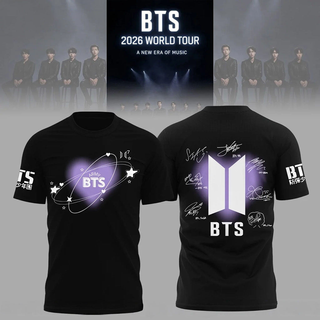 BTS World Tour 2026 Shirt Black BTS Merch Kpop Fan Gear Gifts For BFF - Merchluma