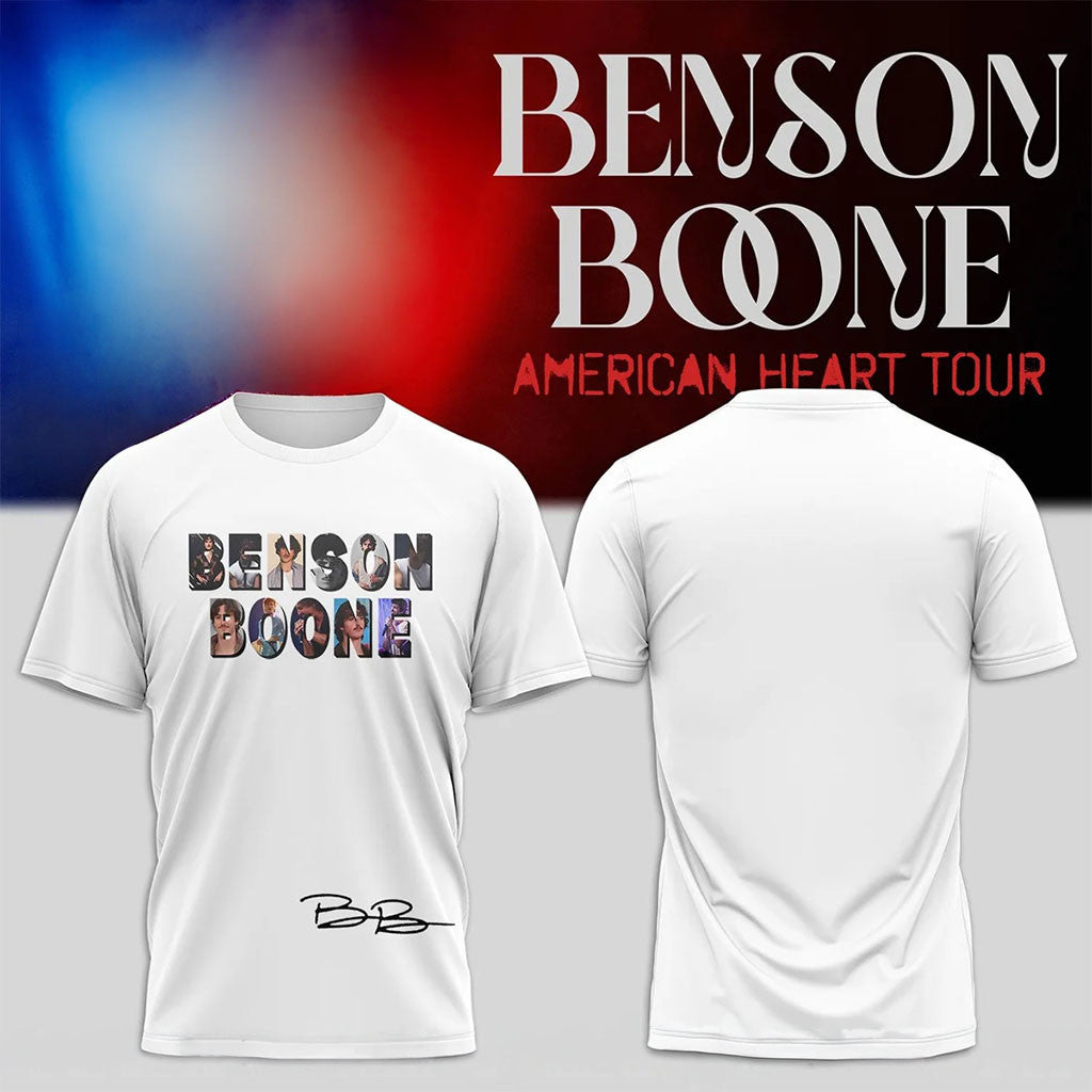 Benson Boone Merch 2026 American Heart Tour T-Shirt Cool Gifts For Music Lovers - Merchluma