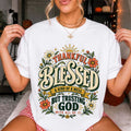 Thankful Blessed A Kind of a Mess But Trusting God Shirt Christian Faith T-Shirt Her Gifts - Merchluma