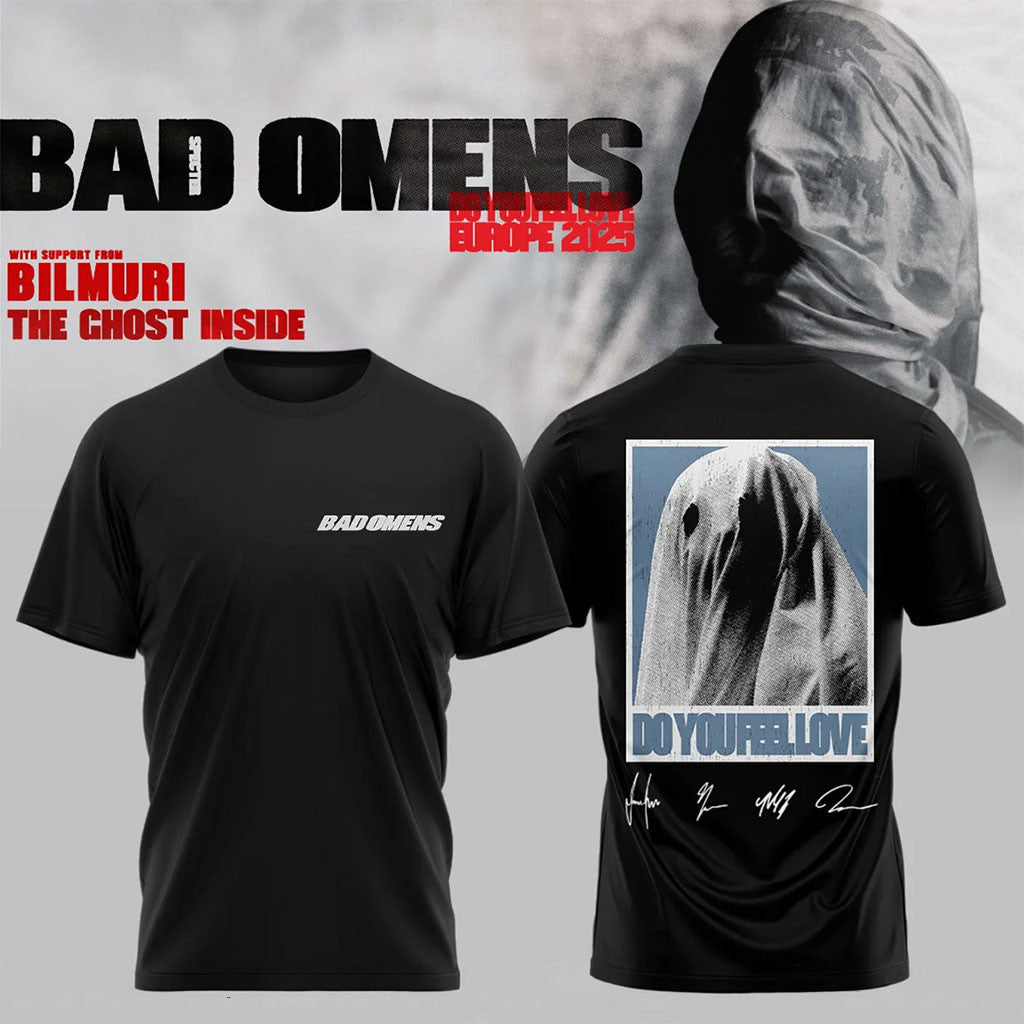 Bad Omens Merch 2026 Bad Omens Do You Feel Love Signed T-Shirt Best Gifts For Music Lovers - Merchluma