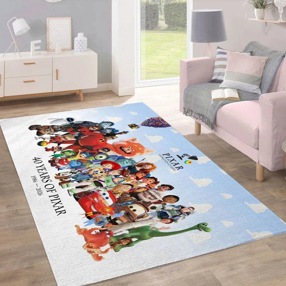 Pixar 40th Anniversary 1986 2026 Rug 40 Years Of Pixar Merch For Movie Fan Living Room Decor - Merchluma