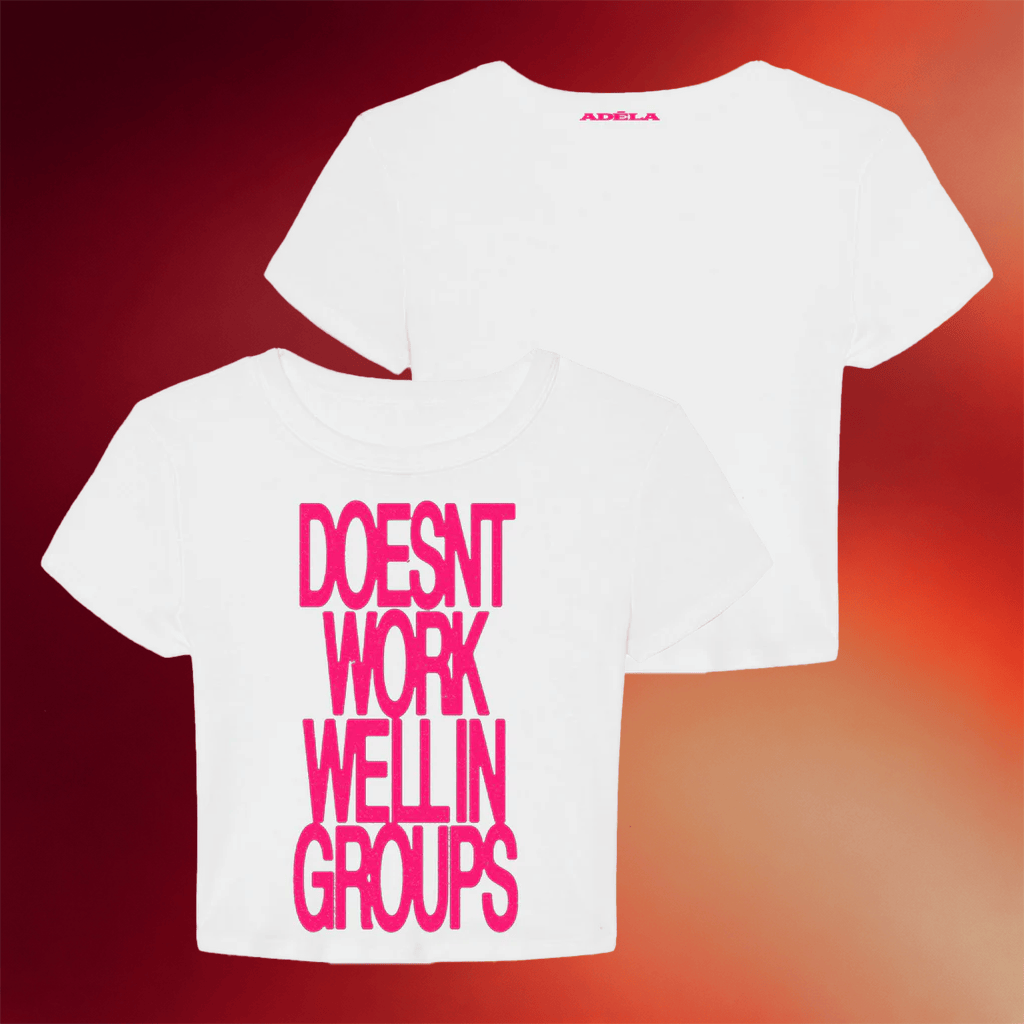 Adela Merch 2026 Doesn't Work Well In Groups Baby Tee Adela Shirt Gifts For Besties - Merchluma