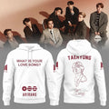 BTS What Is Your Love Song Taehyung Hoodie White Arirang Tour Merch Gifts For BTS Fans - Merchluma