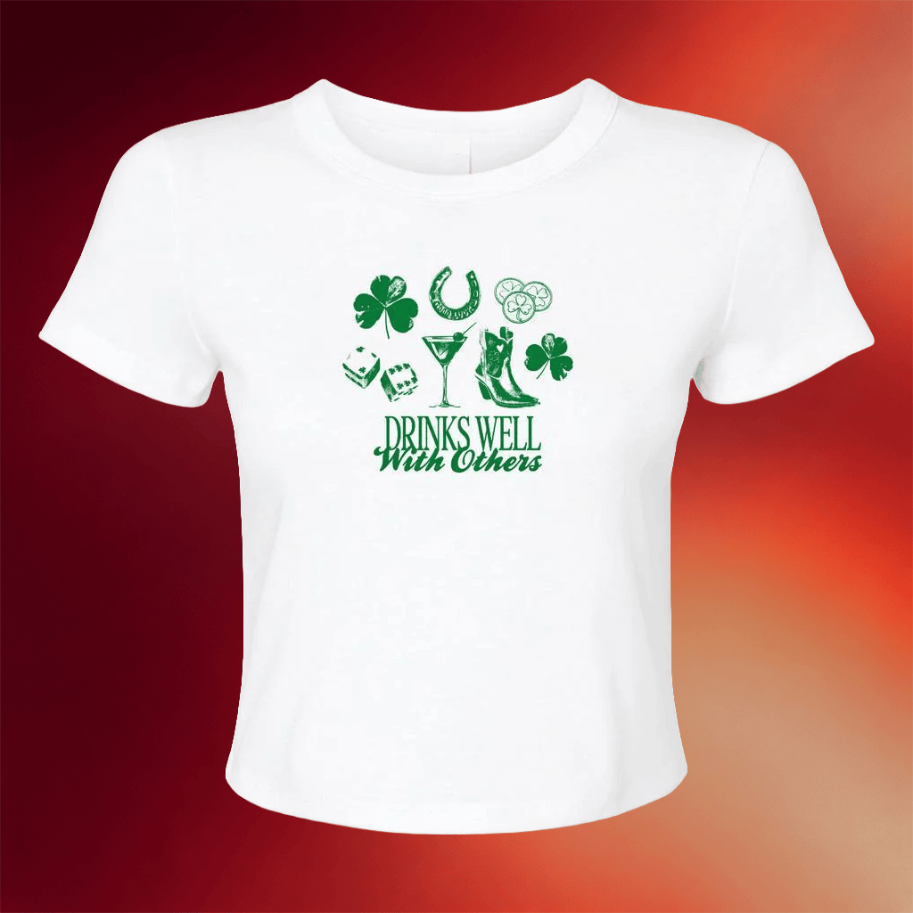 Barstool Sports Merch Drinks Well With Others Baby Tee Gifts For Ireland Women - Merchluma