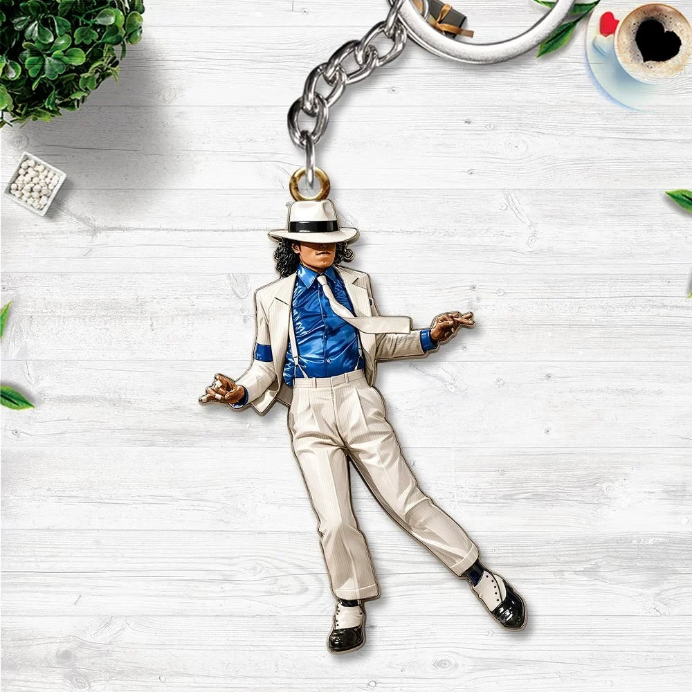 Michael Jackson Merch Rock With You Legendary Pop Singer Fan Keychain Gifts For BFF - Merchluma