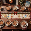 Christmas Family Quilted Table Runner Holiday Cartoon Character Merch Dining Decor - Merchluma