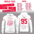 BTS #95 V World Tour Hoodie White BTS Army Merch Kpop Fan Gear Gift Ideas For BFF - Merchluma