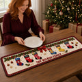 Personalized Holiday Stockings Quilted Table Runner Dining Decor Christmas Gifts For Family - Merchluma