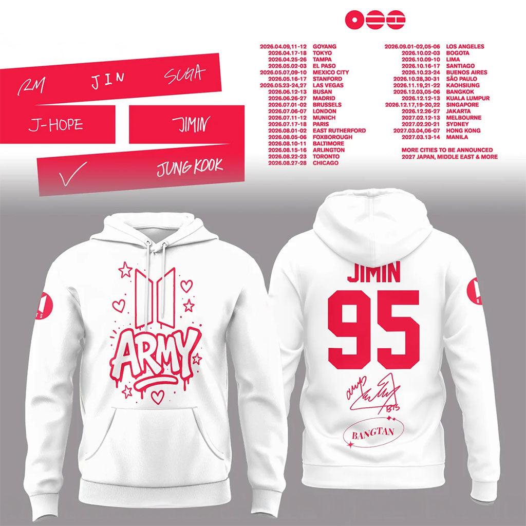 BTS #95 Jimin World Tour Hoodie BTS Army Merch Best Gifts For Kpop Fans - Merchluma
