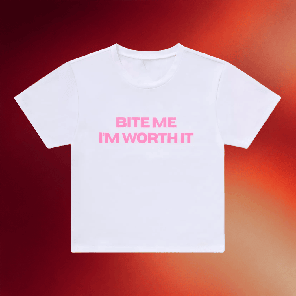 Kayla Malec Merch 2026 Kayla Malecc Bite Me I'm Worth It Baby Tee Gifts For Girlfriend - Merchluma