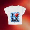 Rope Drop Threads Merch 2026 I Love LA Baby Tee White Best Gifts For Girlfriend - Merchluma