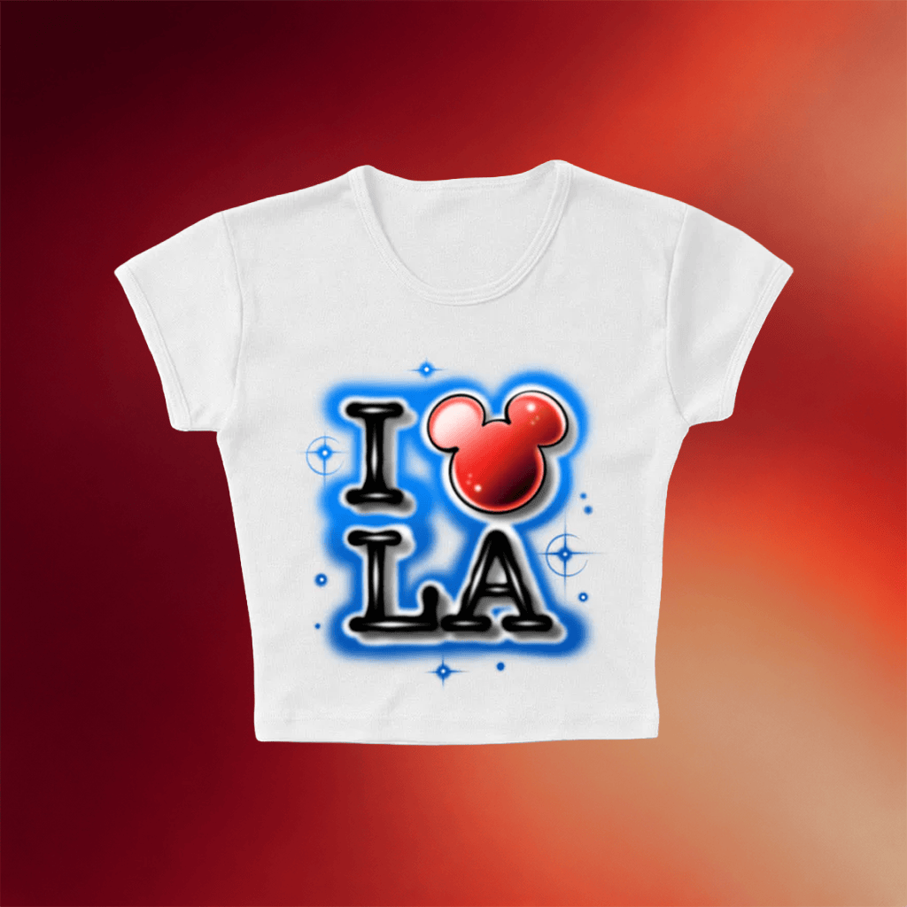 Rope Drop Threads Merch 2026 I Love LA Baby Tee White Best Gifts For Girlfriend - Merchluma