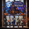 Horror Villains Halloween Suncatcher Ornament, Welcome To The Nightmare Spooky Window Decor - Merchluma