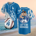 Custom Los Angeles Dodgers Boy Mascot Flames Baseball Jersey Let's Go Dodgers Merch Fans Gifts - Merchluma