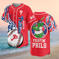 Custom Philadelphia Phillies Phanatic Mascot Flames Baseball Jersey Fightin Phils Merch Gifts - Merchluma